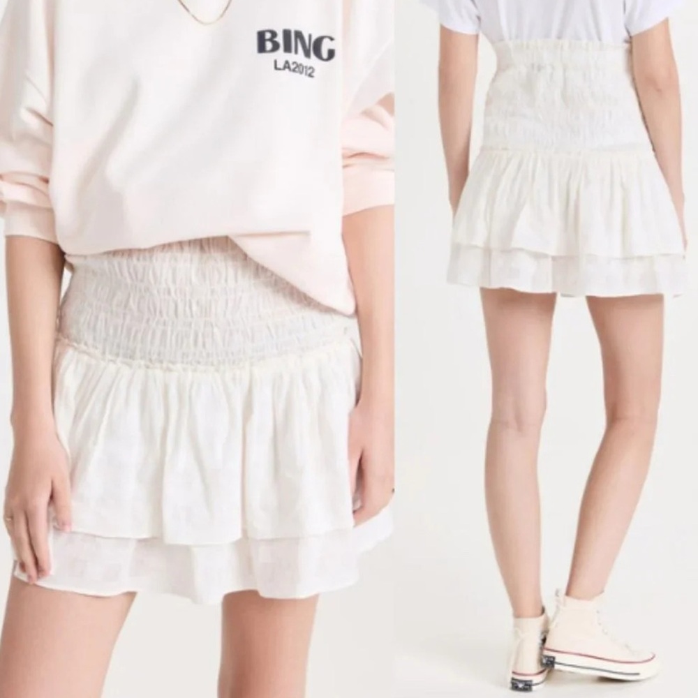 Madewell smocked pull on tiered Mini Skirt
